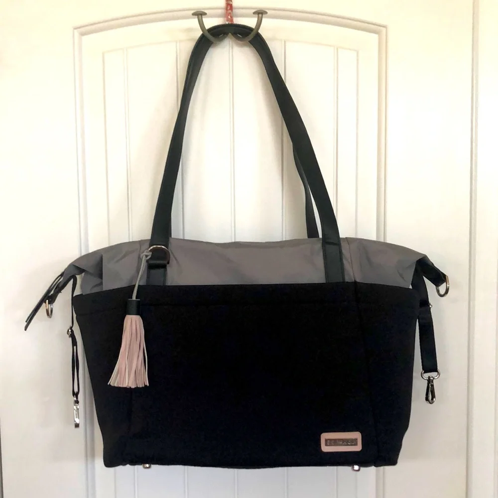 Skip Hop Nolita Neoprene Tote Diaper Bag - Black/Grey In Preloved Condition!